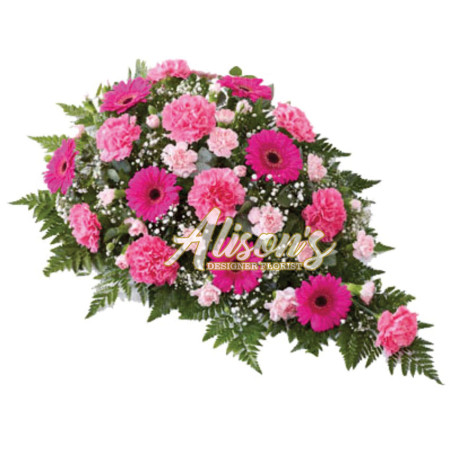Carnation & gerbera tear drop spray - pink