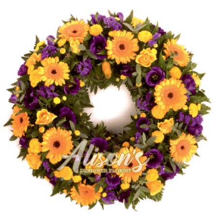 classic wreath - yellow & blue