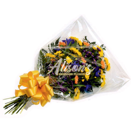 Flowers in cellophane