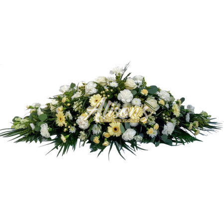 Florists choice lemon casket spray