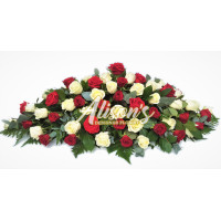 Red & White Rose Casket Spray Red & White Rose Casket Spray