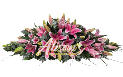 Pink Lily Casket spray