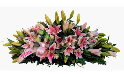 Pink Lily Casket Spray