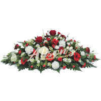 Red & White Casket Spray Red & White Casket Spray