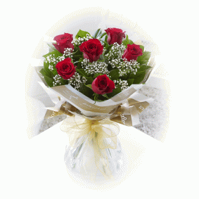 Half Dozen Roses- Red