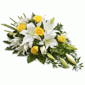 Rose and Lily Spray - Yellow and White